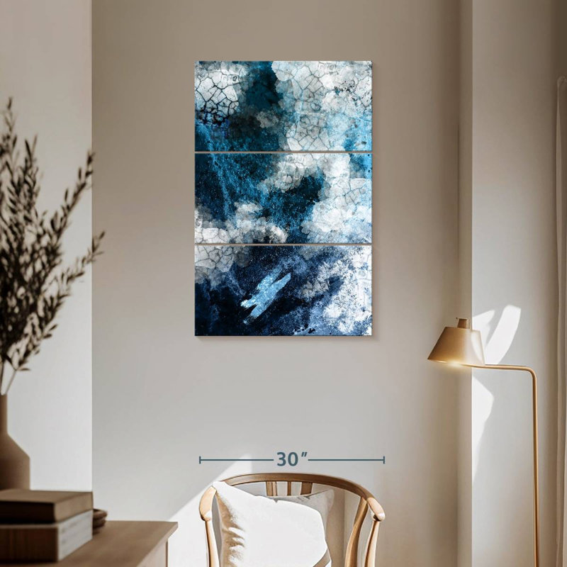 Avery Navy White Abstract, 57'' H x 36'' W