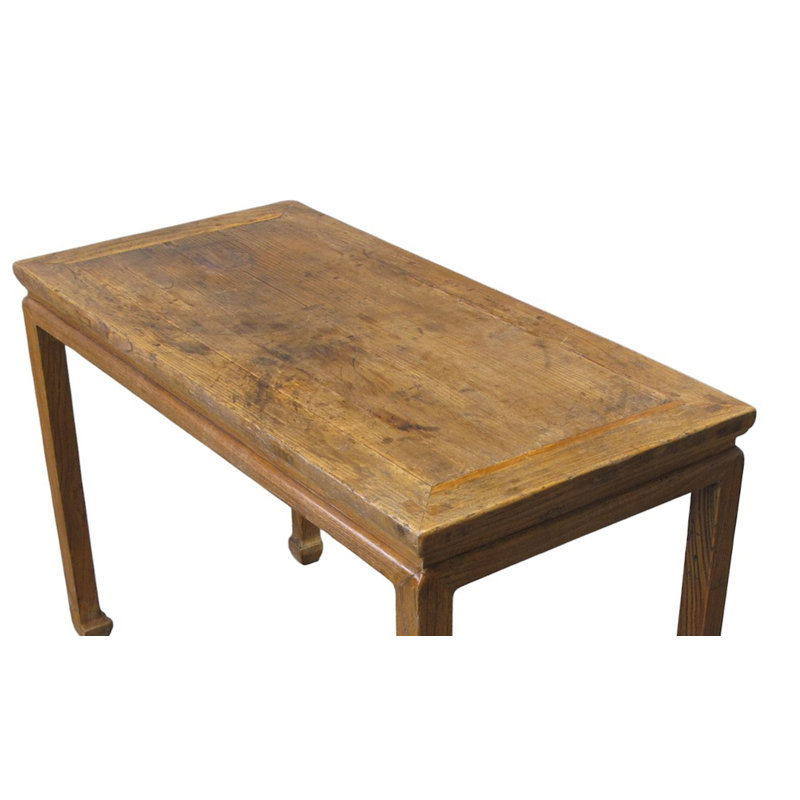 40" Long Elm Square-Corner Table