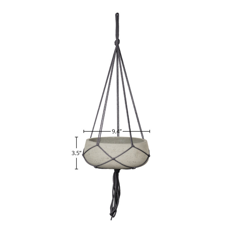 Zella 9" Wide Circular Small Hanging Pot with Netting