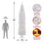Slender White Realistic Artificial Fir Christmas Tree with Lights-1617813144