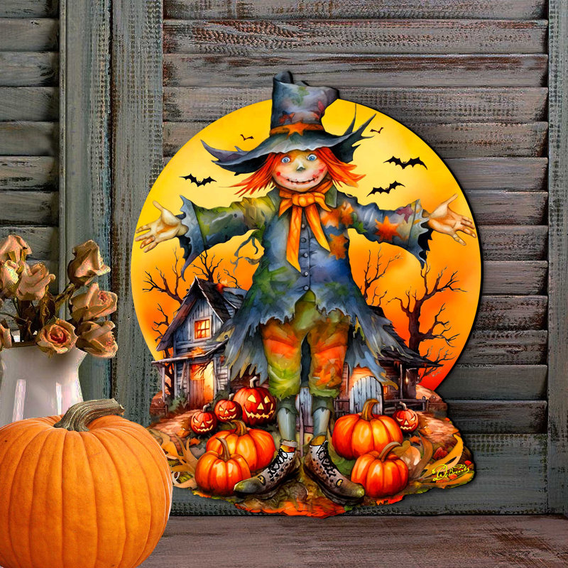 Décoration de porte d'Halloween épouvantail d'Halloween par G. Debrekht
