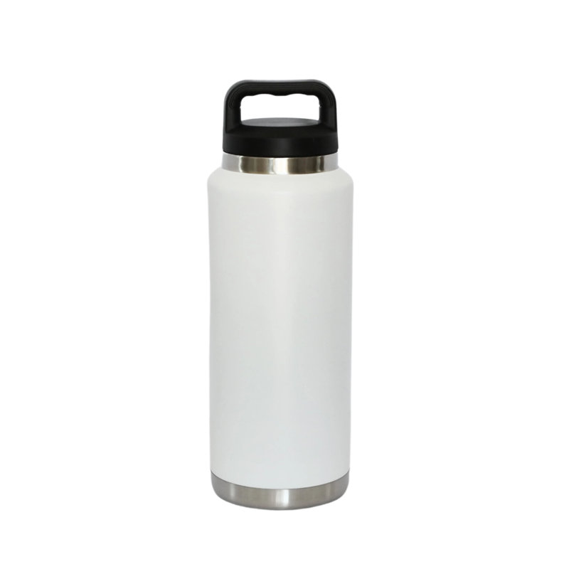 Créative 36 oz. Bouteille d'eau en acier inoxydable à double paroi, Blanc