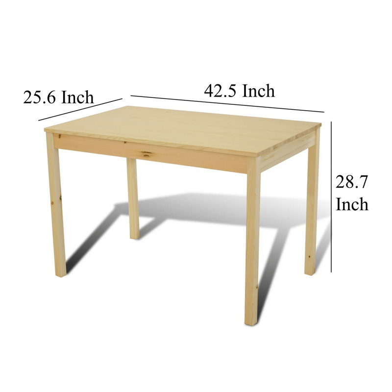 Ensemble de table de salle à manger 5 pièces avec 4 chaises d'appoint, bois de pin brun naturel
