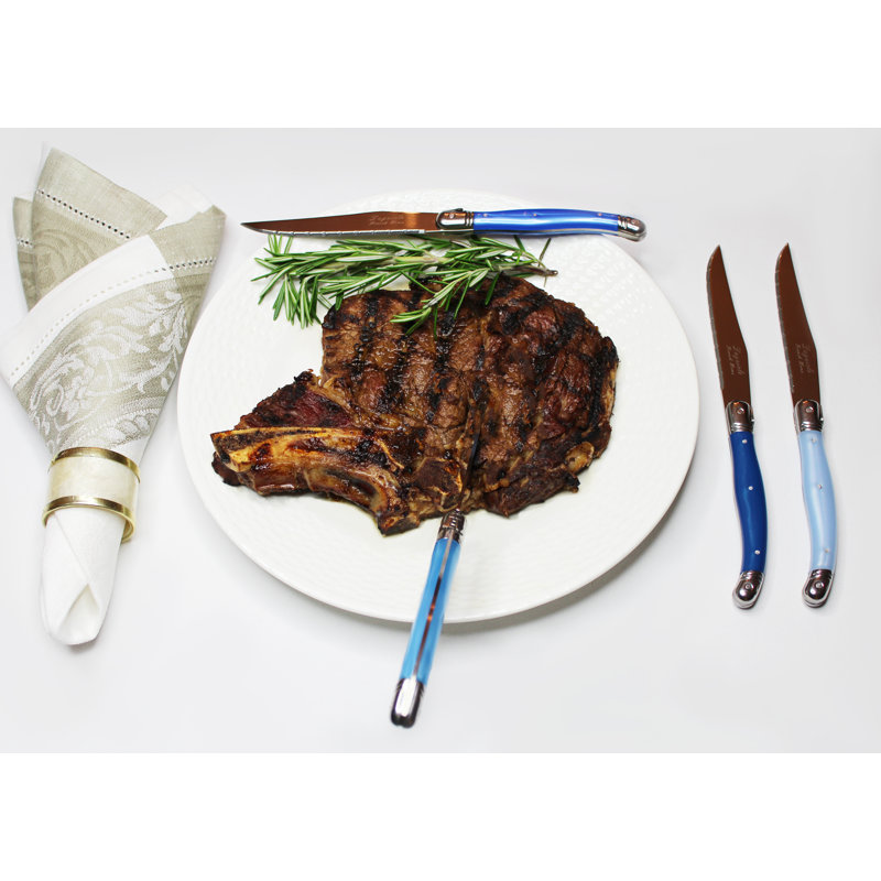 Laguiole Steak Knife Set, Blue