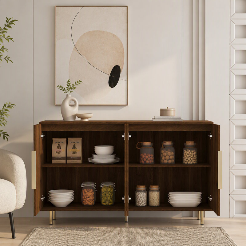 Buffet moderne cannelé avec tablettes réglables