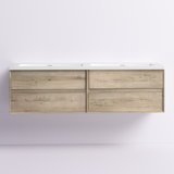 Seavy 83.4'' Double Bathroom Vanity with Plastic Top