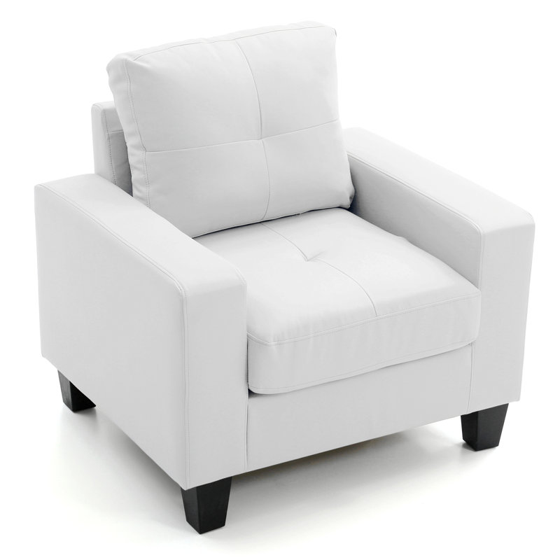 Elegant White Club Chair, Cozy And Stylish, White Fabric