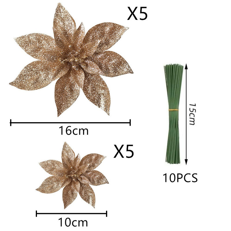 Angelicque Polyethylene (PE) Poinsettia Arrangement, Gold