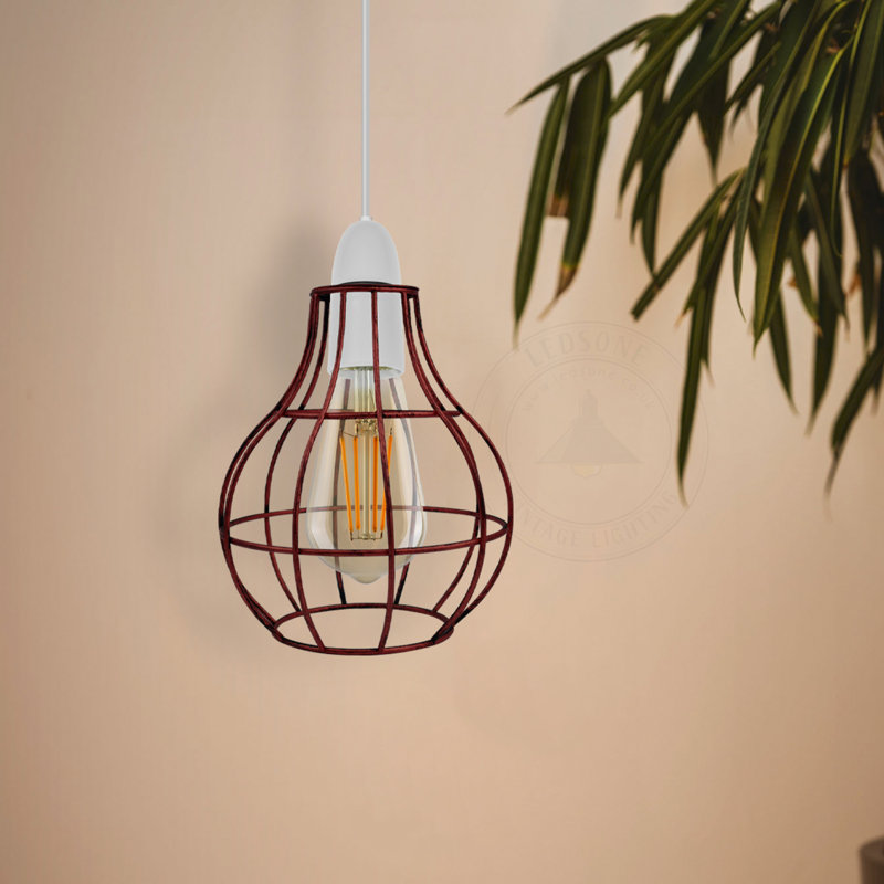 20 cm H Novelty Lamp Shade ( Screw On ), Rustic Red