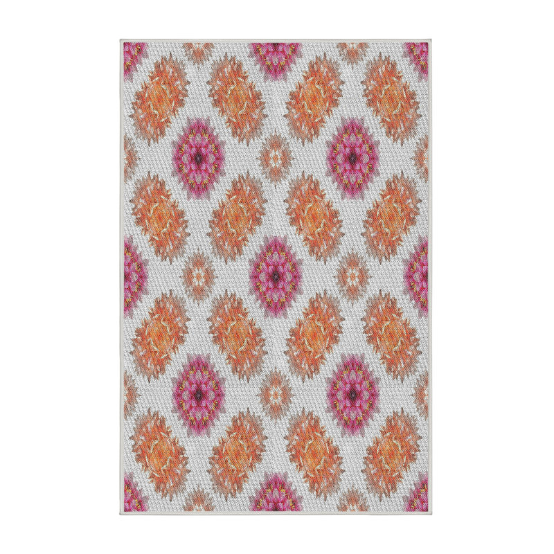 Tapis floral floral orange, Rectangle 5 pi x 8 pi