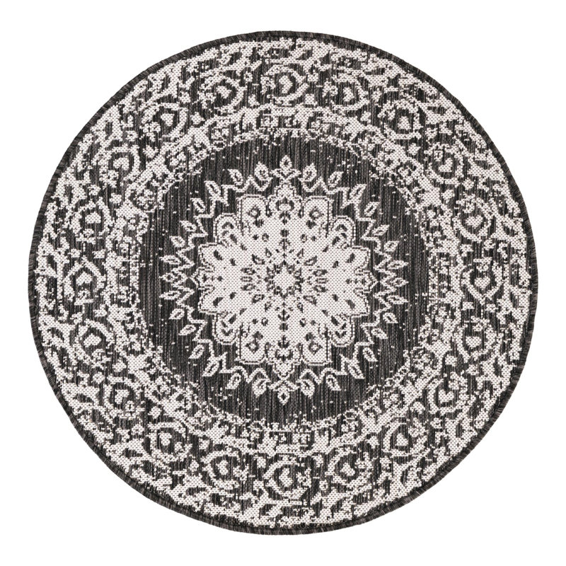 Ornate Lamotte Indoor/Outdoor Area Rug, Round 3'1"