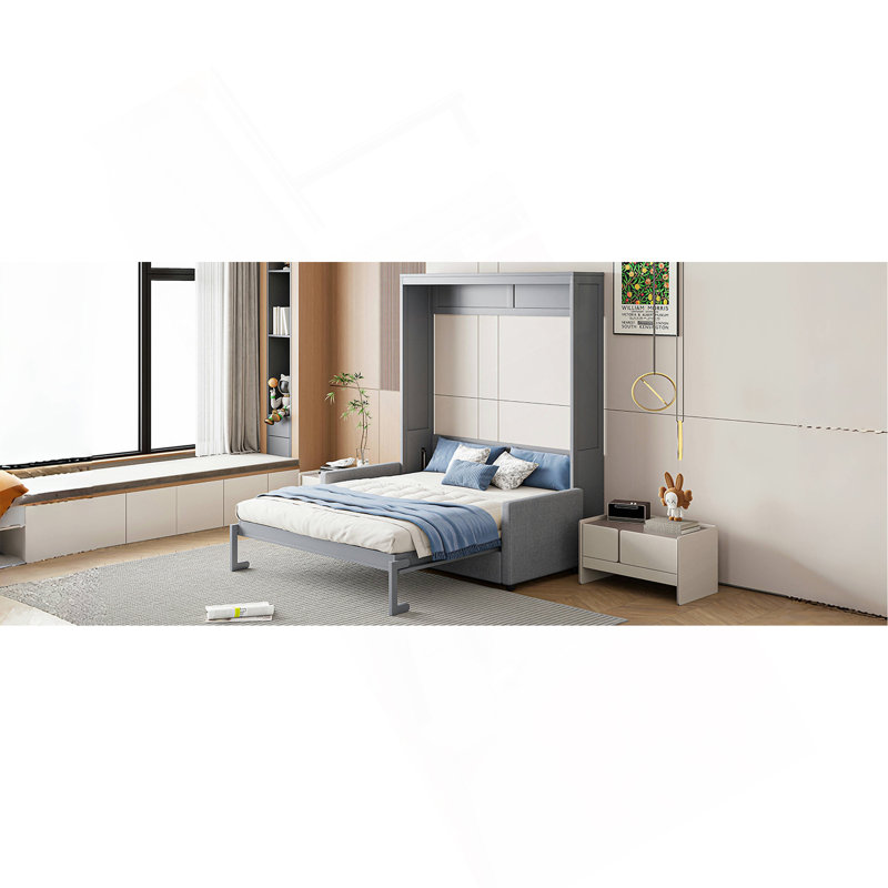 Lit escamotable double pleine grandeur avec coussin