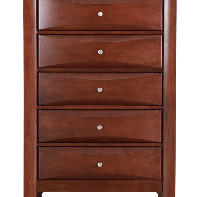 Commode en bois Marilla G1505-CH, style campagne américaine moderne, Cerisier