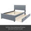 Lit plateforme double en velours avec lit gigogne-2042499130