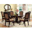 Ensemble de 2 chaises d'appoint traditionnelles en bois massif cerisier brun rembourré en tissu rembourré