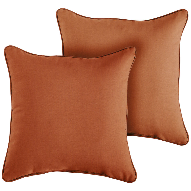 Erika Outdoor Reversible Throw Pillow, 20"H x 20"W, Canvas Rust