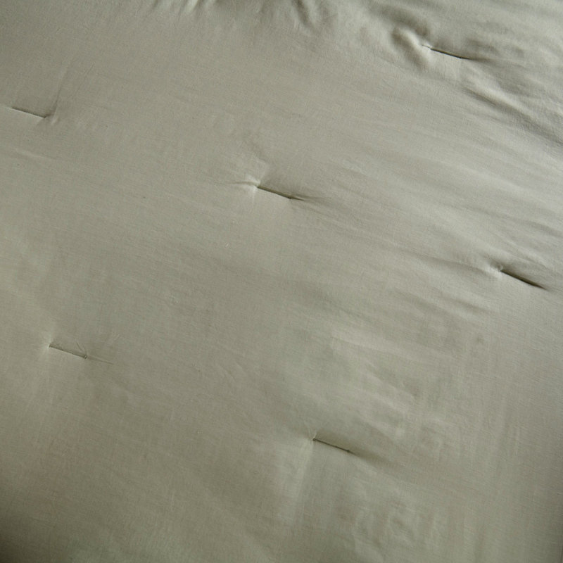 French Linen Comforter & Sham Set, Matcha, Twin Comforter + 1 Standard Pillow Sham