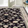 Clervil 100% Polypropylene Traditional Vine Floral Black Indoor Area Rug