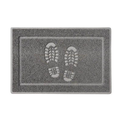 Footprints Large Sanitizing Doormat in Grey