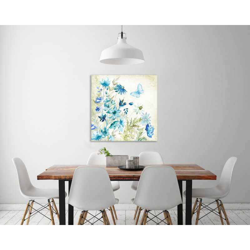 Wildflower And Butterfly by Tre Sorelle Studios - Wrapped Canvas Print, 30.48cm H x 30.48cm W