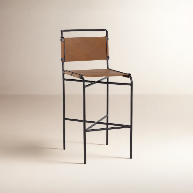 Tabouret Corrigan - Cuir cognac, Tabouret de bar (siège d'une hauteur de 30 po)