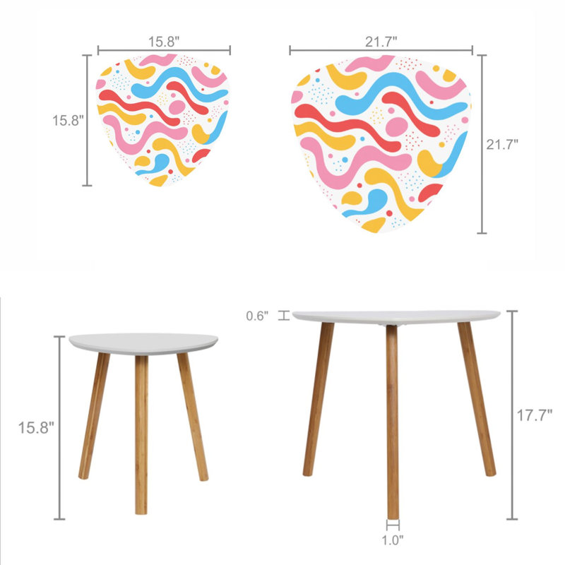 Ensemble de 2 tables basses gigognes Triangle
