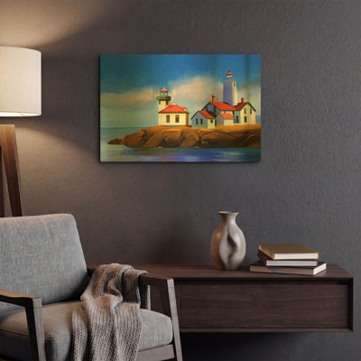'Light House' By Ata Alishahi Gold Metal Wall Art, 24" x 16"