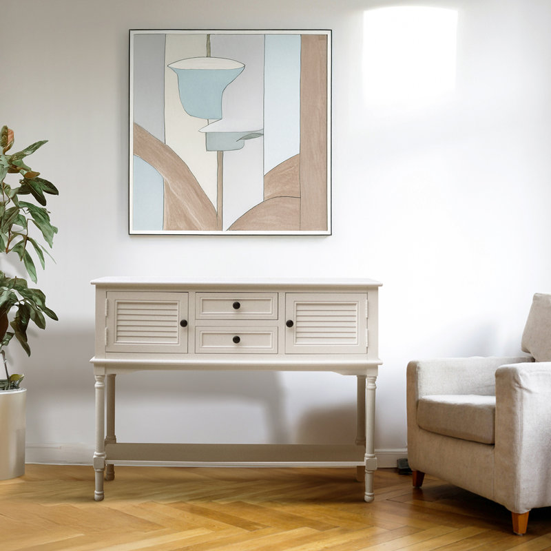 106cm Wide Wooden Sideboard for Living Room Furniture, 2 Door 2 Drawer Storage Side Buffet Cabinet