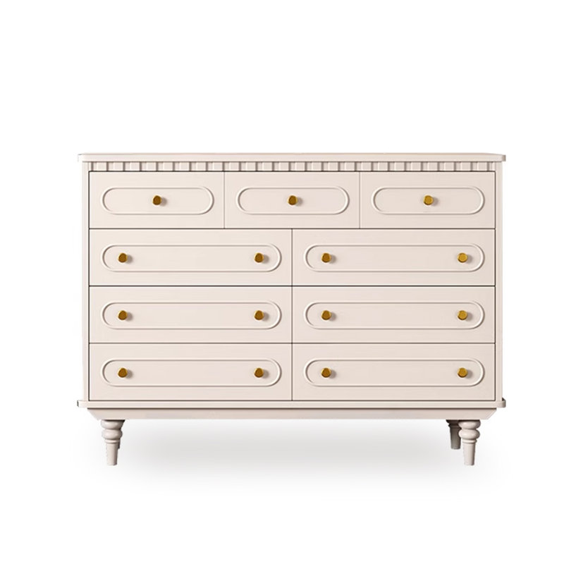 Buffet décoratif crème en bois massif, Crème, crème