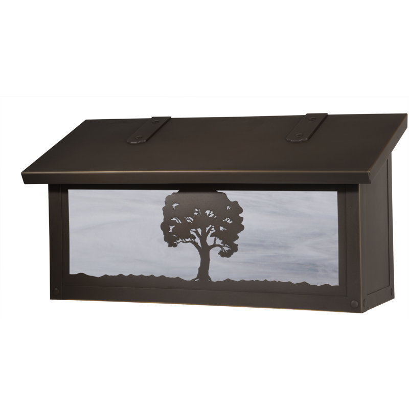 Boîte aux lettres murale chêne tree, Bronze architectural, Blanc vaporeux