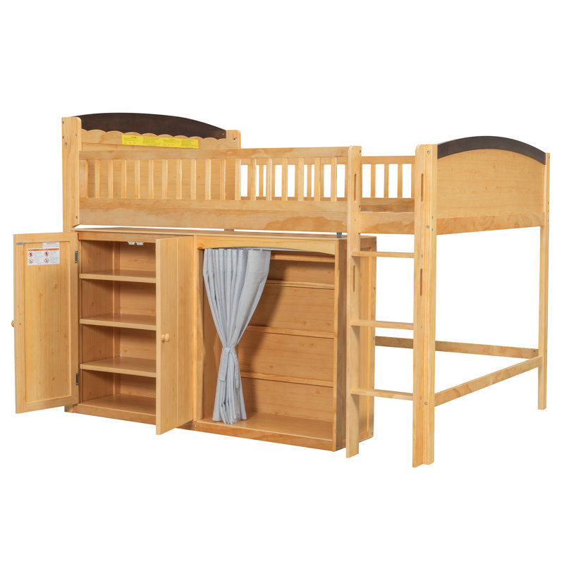 Lit peu encombrant avec rangement spacieux, structure en bois massif, style moderne