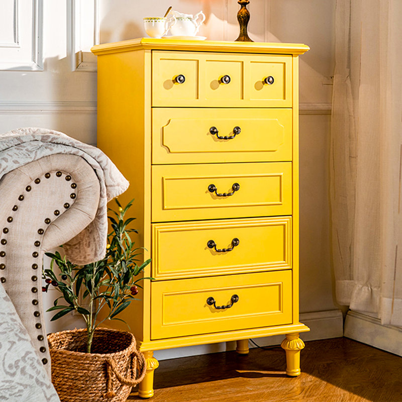 Commode décorative American Country, Jaune