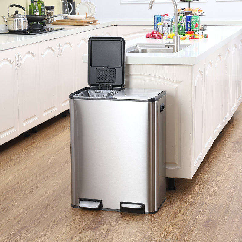 Stainless Steel Kitchen Rubbish Bin - 60 L