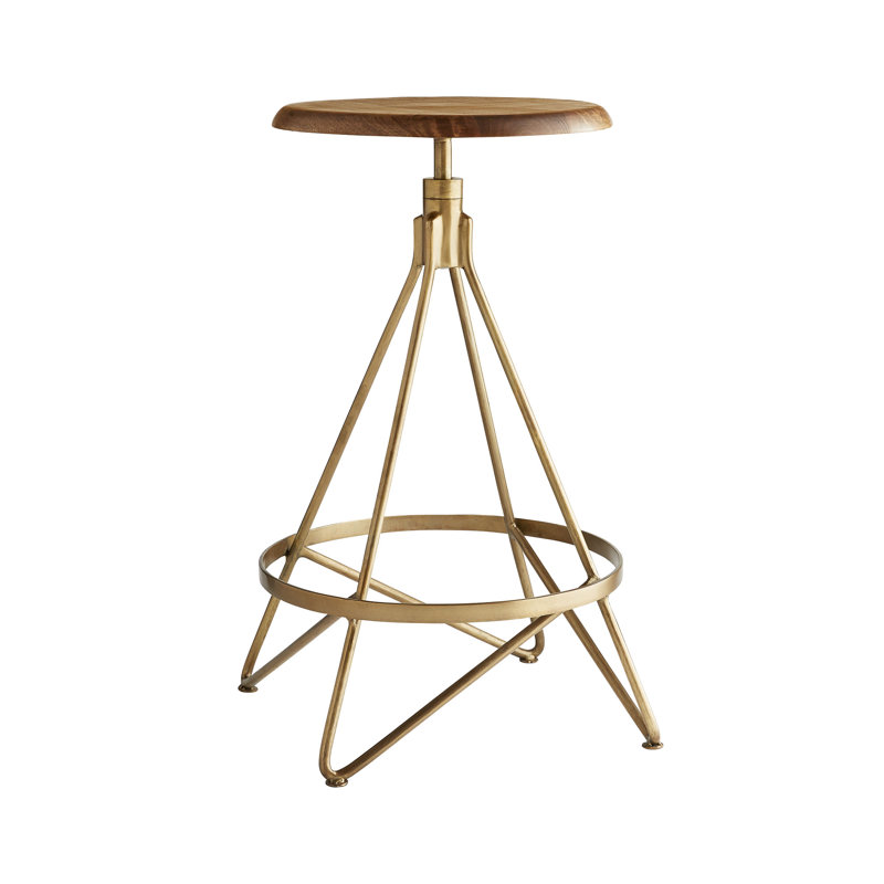 Wyndham Swivel Stool with Metal Frame, Vintage Brass