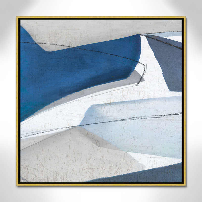 «Dynamic Drifts II» par Emma Peal, H 31,5 po x l 31,5 po x P 2 po, Cadre flottant doré, Pas de tapis