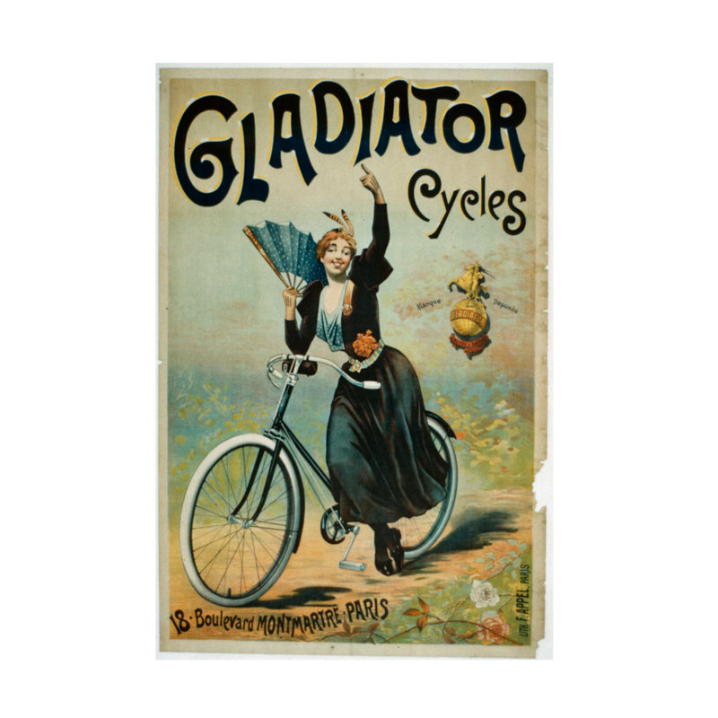 «French School Gladiator Cycles, Boulevard Montmartre, Paris, art sur toile, H 19 po x l 12 po