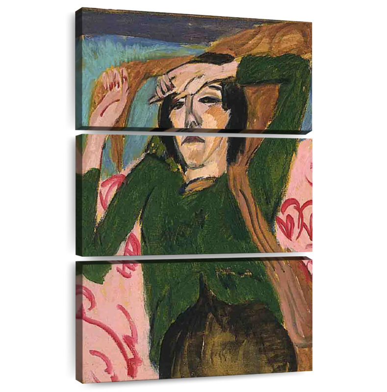 Avery femme dans un chemisier vert, H 65 po x l 42 po