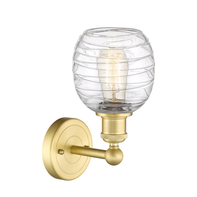 Cheraw Armed Sconce, Deco Swirl, Satin Gold