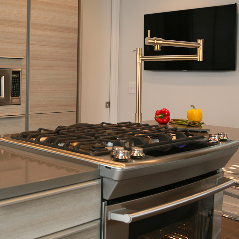 Akicon Kitchen Faucet, Brass Gold