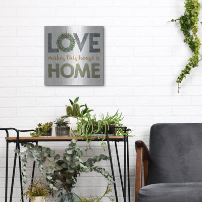 Love Makes This House a Home Square' by Marla Rae, Metal Wall Art