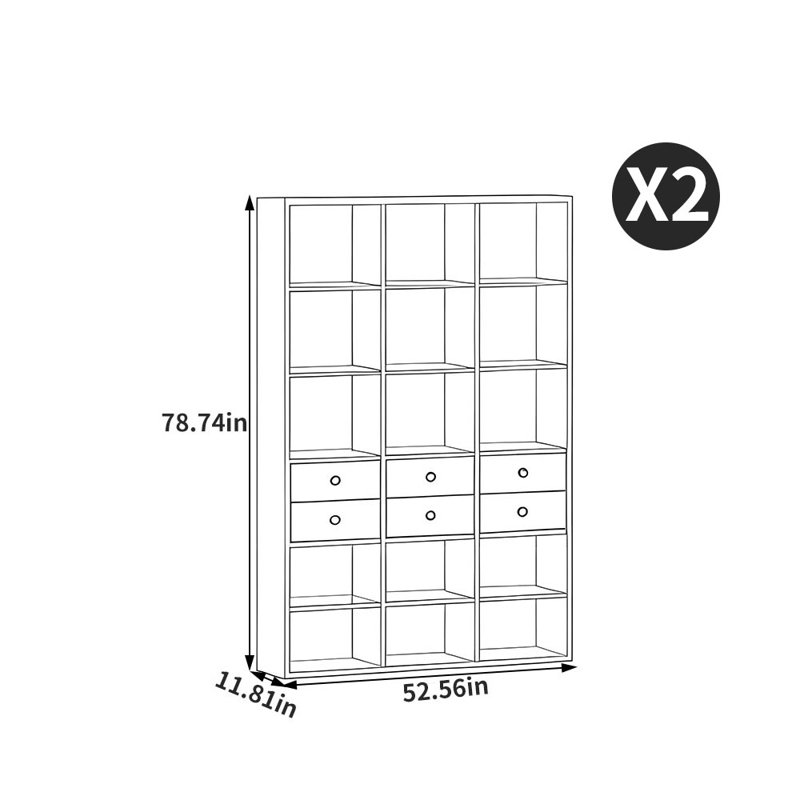 Allistir, (5 tablettes) H 78,74 po x l 52,56 po x P 11,81 po, Marron foncé