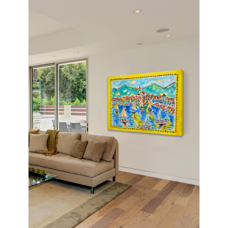 « cadaques espagne » par wayne ensrud, reproduction d’art sur toile tendue, 20 po x 30 p