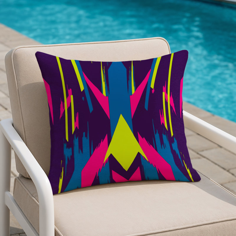 Warp Line Indoor And Outdoor Throw Pillow, Square 16"