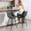 Upholstered Counter Stool with Metal Frame