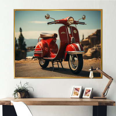 Retro Scooter Adventure sur impression sur toile
