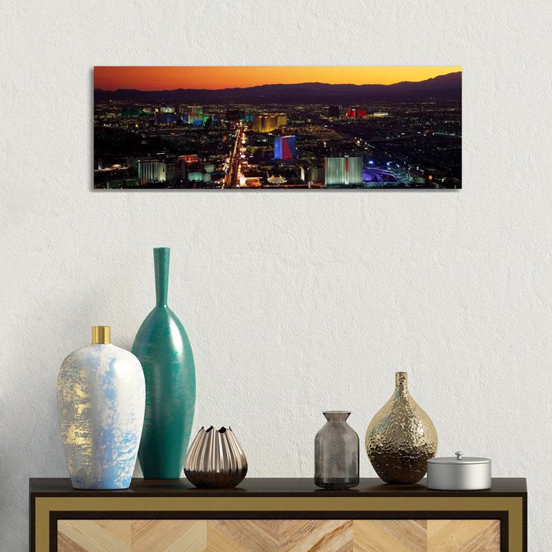 Hotels Las Vegas NV - Wrapped Canvas Panoramic Print, 30.48 cm H x 91.44 cm W x 1.91 cm D