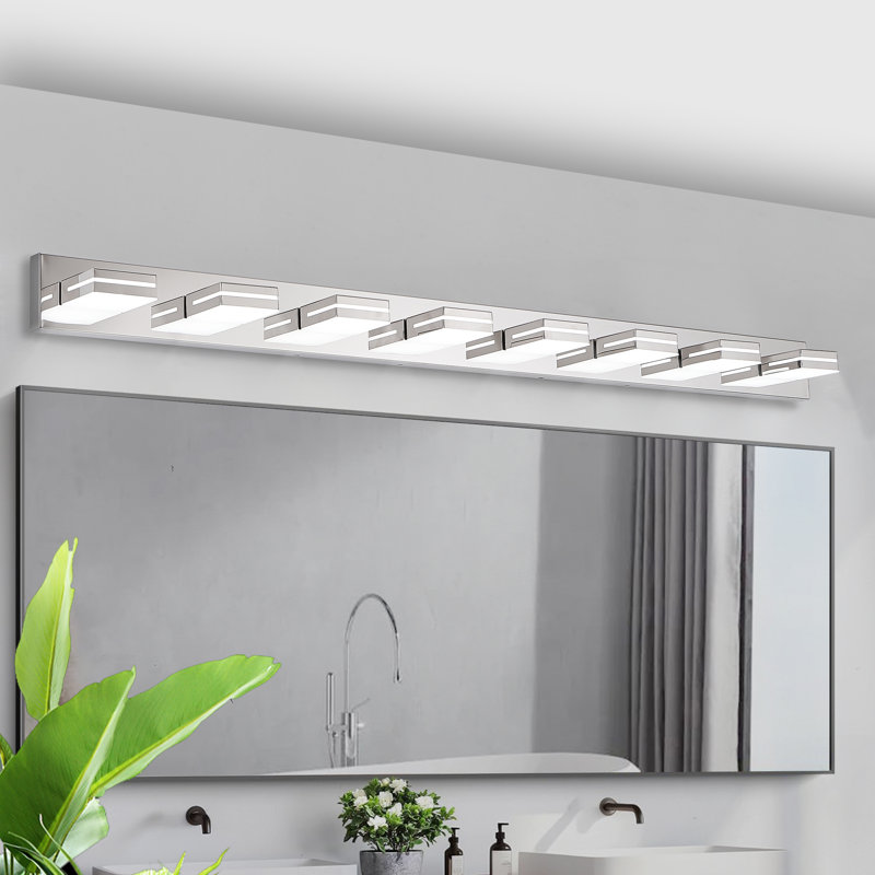 Abat-jour en acrylique à intensité variable pour luminaire de salle de bain à DEL (gradateur non inclus) 8 lumières