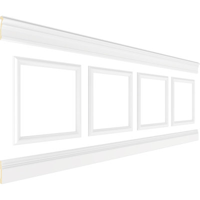 36'' H x 94.5'' W x 0.5'' D Urethane Wainscot Panelling