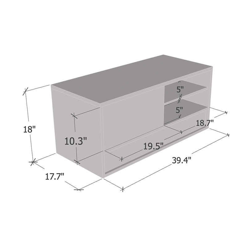 Table basse noire 39,4 "Vision, Noir