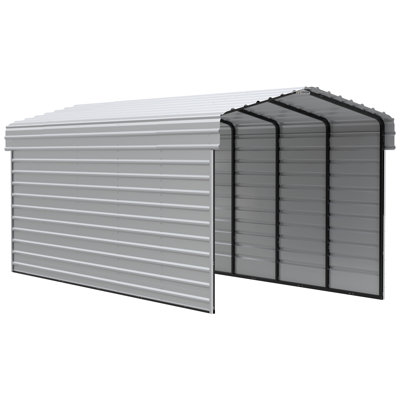 Steel Carport With 2 Side Wall Kits, 10X24X9